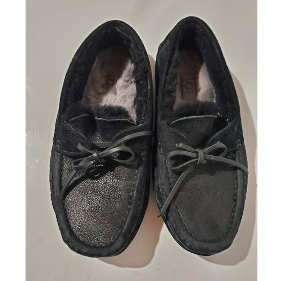 UGG Byron Sheepskin Suede Leather Shearling Moccasin Slipper Loafer Mens Size 7 - Picture 2 of 11